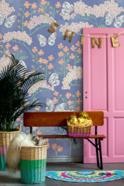 Eijffinger Rice 2 Wallpower 383620 Butterflies and Flowers Blue