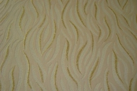 beige goud glinster lambrisering vlies behang 