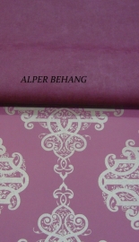 785449 vanity fair rood goud  barok behang