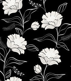 Vlies behang bloemen zwart wit 6699-16 Juvita
