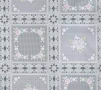 kant tafelzeil tafelkleed wit met rose bloemetjes  ptx11