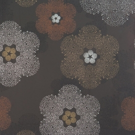 BN Wallcoverings Impulse behang 48345 bruin zwart grijs bloemen behang