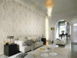 Retro behang beige creme 268842