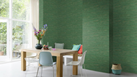 Rasch Behang 537048 - Vliesbehang in groen met houtlook