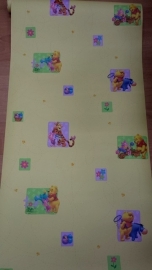 winnie the phoo disney geel lime paars behang 151