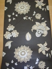 zwart modern bloemen behang 7611-06