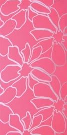 bloemen behang roze zilver x9