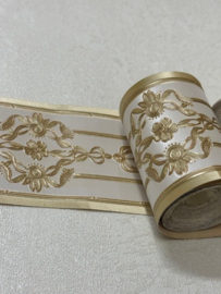 Goud wit Hermitage klassieke behangrand glans 6 cm – 5 meter lang