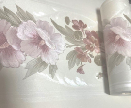Rand Engelse bloemen glim roosjes lila kleurrijk