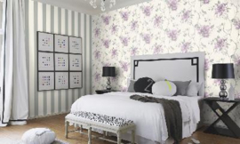 Behang Bloemen paars rasch 897500