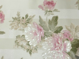 Engelse bloemen behangrand rozen glitter