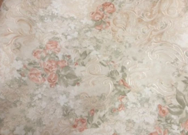 Romantisch Bloemen Behang 31870-4 – Vliesbehang – Creme – Bloemenprint Wandbekleding