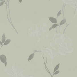 BN Wallcoverings Glamorous 46761 bloemen vlies creme grijs