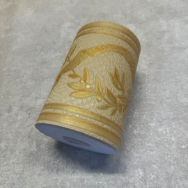 Goud Rand Met Sierlijke Bladeren Strakke Strepen