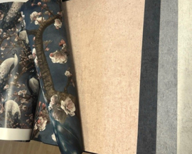 Vogel behang exotische dier pauw bloemen