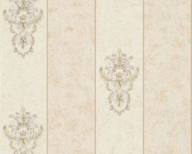 Beige metalic behang 34371-3