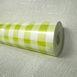 Groene Ruitjes behang vlies retro the 70's  23804