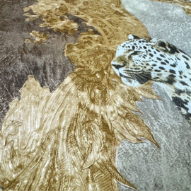tijger behang betonlook klassiek kronen goud dieren