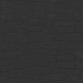 Steen behang zwart 13951-1