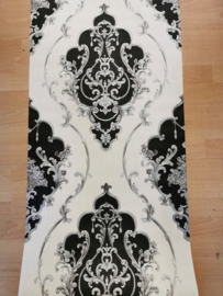 Barok behang zwart wit glitter x267
