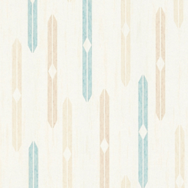 beige blauw retro behang as creation 35119-2