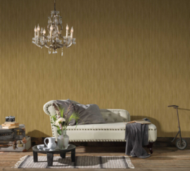 Goud streep vlies behang klassiek cafe kroegen 70cm breed
