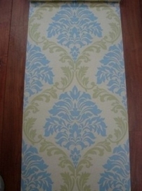 barok behang  groen blauw  08