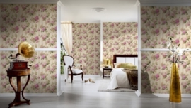 Behang bloemen roze  beige groene AS Romantica 30446-2