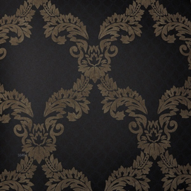 Damask barok behang exclusief zwart atlas 5046-1