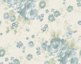 Behang Bloemen wit blauw AS Romantica 30427-2