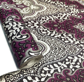 glitter behang Mandala's Arabic paars lila ornamenten zankleuren