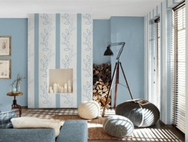 723434 funky flair rasch tapete uni blauw behang