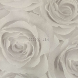 romantische rozen behang grijs 3D effect