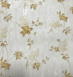 bloemen behang goud wit 37251-2 satijn