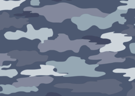 blauw leger behang camouflageprint 23738