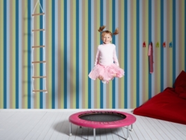 AS Creation Esprit Kids 3 bruin blauw strepen behang 94125-1