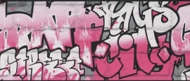 Rasch Kids Club 237917 Behangrand Graffiti roze grijs