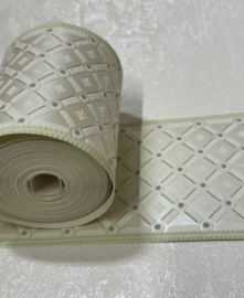 Groene trendy ruitjes behangrand glans 7,8 cm – 5 meter lang