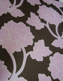 modern bloemen behang roze bruin 140