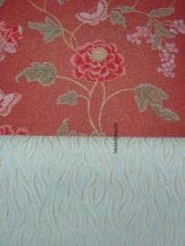 exclusief behang rood bloemen glitter 254