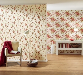 Behang Bloemen wit rood AS Romantica 30427-4