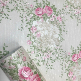 Exclusief bloemen behang Engelse stijl glitter