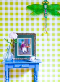 Groene Ruitjes behang vlies retro the 70's  23804