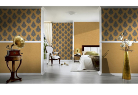 Goud behang Nobile 959823 Vliesbehang Effen 0,70 m x 10,05 m klassiek