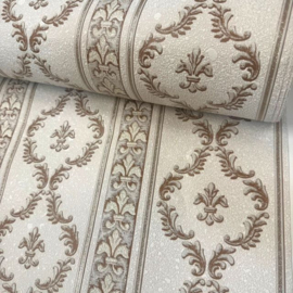 Glitter Streep Behang met Franse Lelies Barok – Behang 508-84