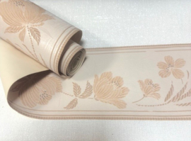glitter beige bloemen behangrand 5521