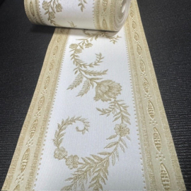 Goud wit behang rand bloemen Hermitage