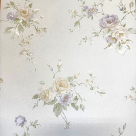 bloemen behang zachte kleuren glim
