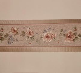 Goud bloemen behangrand glim