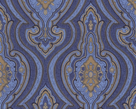 Barok blauw behang vlies 96107-4